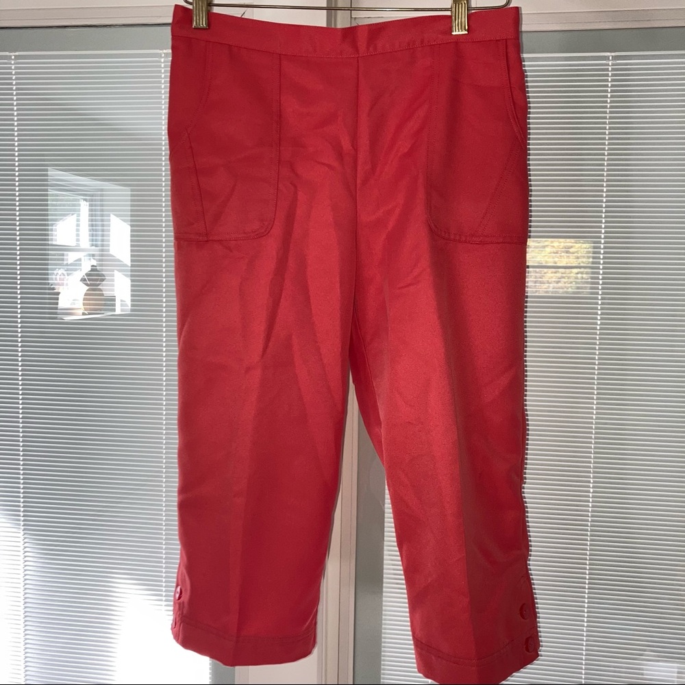 Alfred Dunner Women’s Watermelon Pink Polyester Capri Pants Size 8P